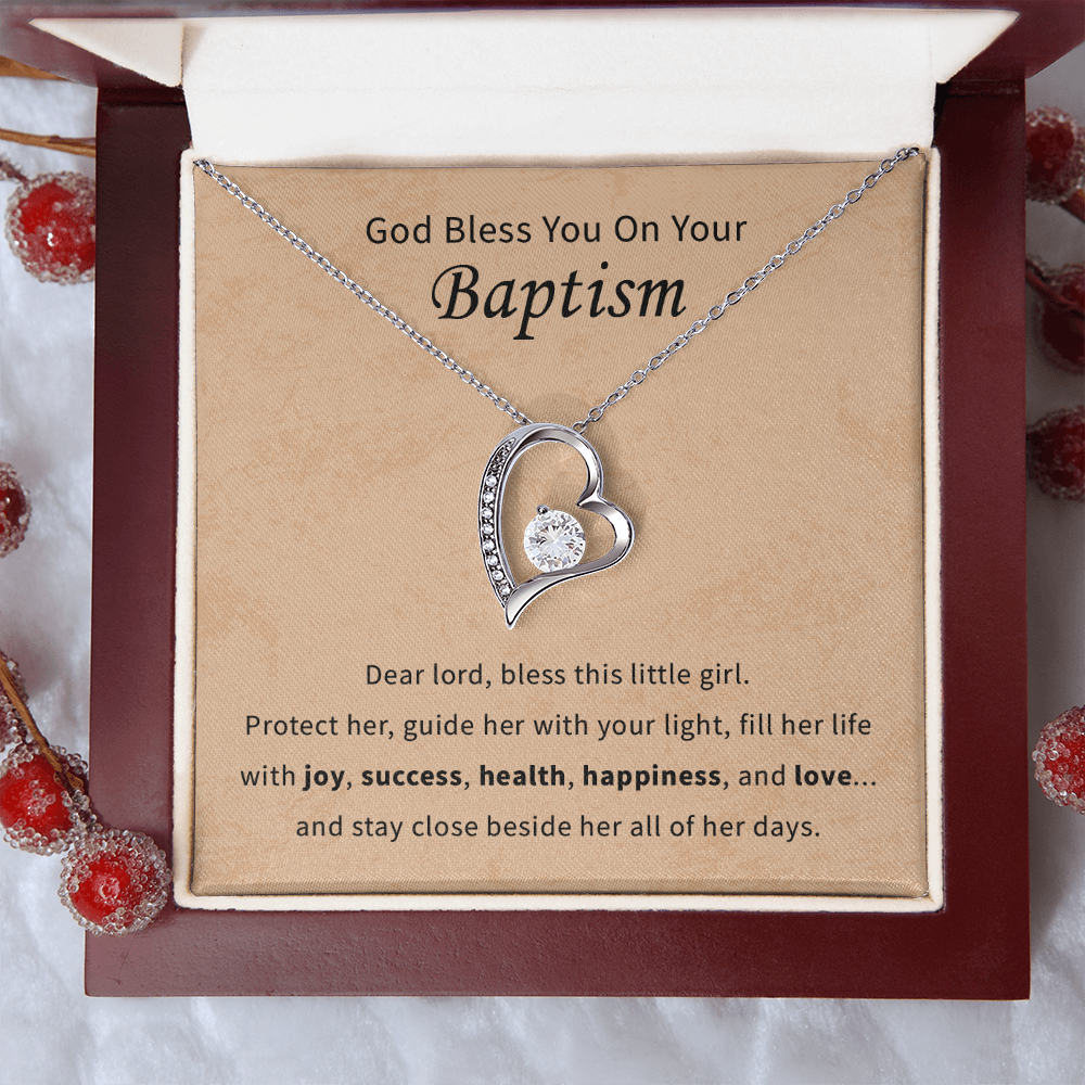 God bless you on your baptism daughter, granddaughter, goddaughter necklace gift