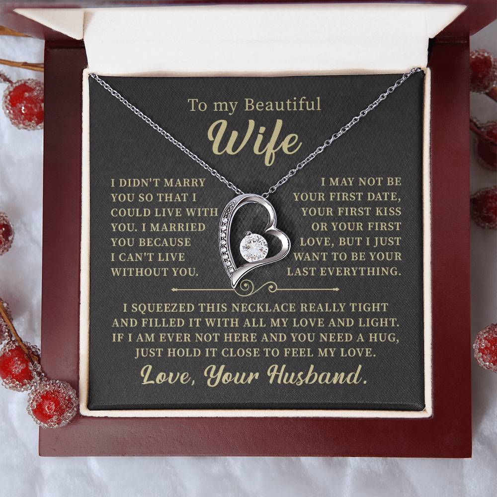 To my beautiful wife necklace i didn't marry you so that i could live with you. v6