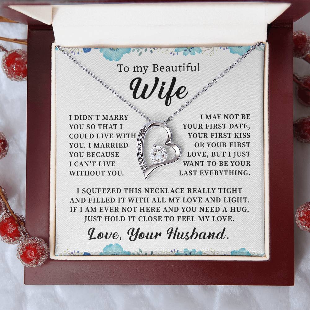 To my beautiful wife necklace i didn't marry you so that i could live with you. v5