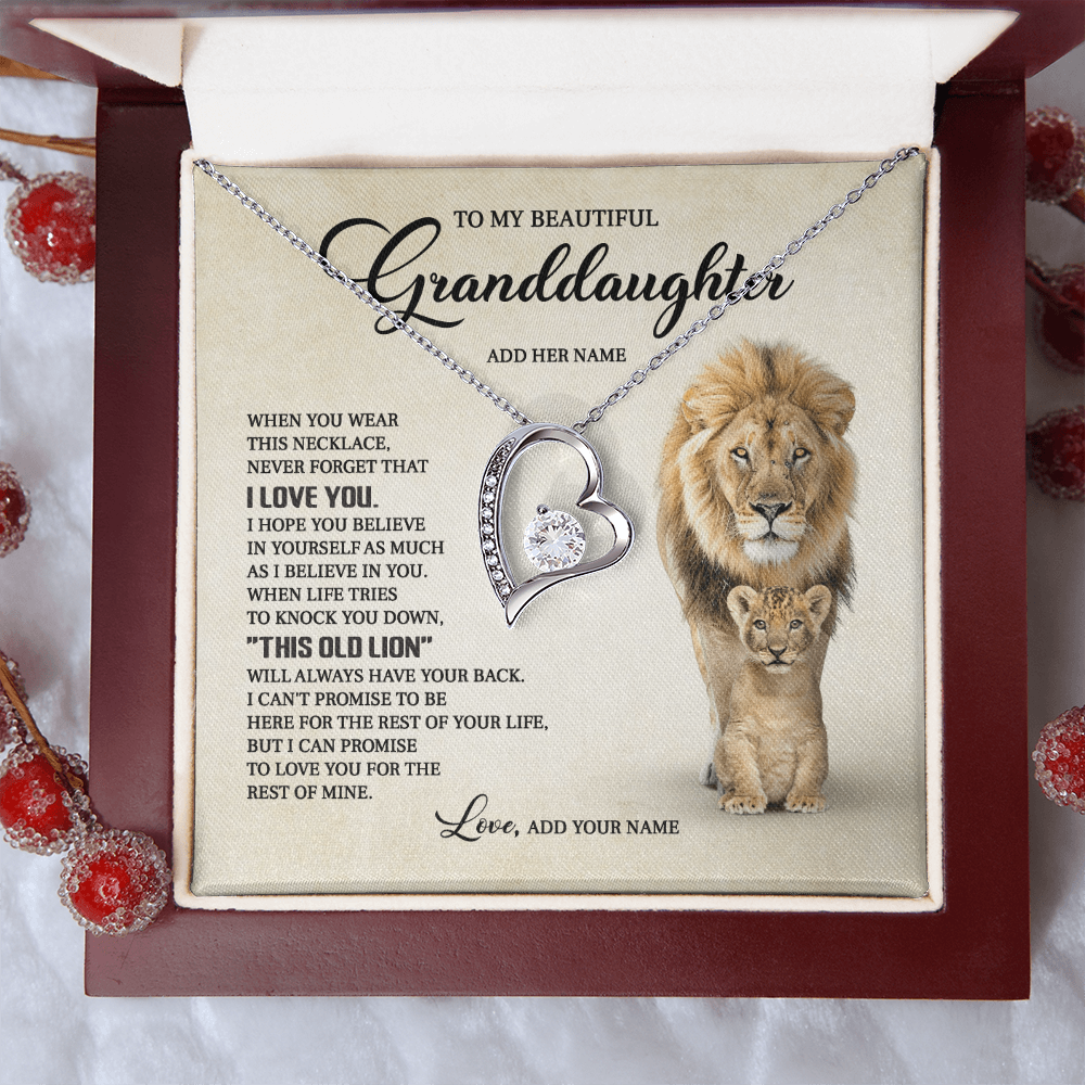 (Custom) To my beautiful granddaughter when you were this necklace never forget that i love you.