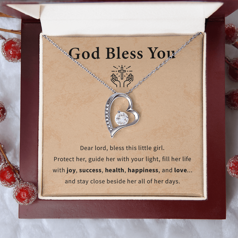 God bless you necklace gift for daughter, granddaughter, goddaughter beautiful necklace with meaningful message card and box