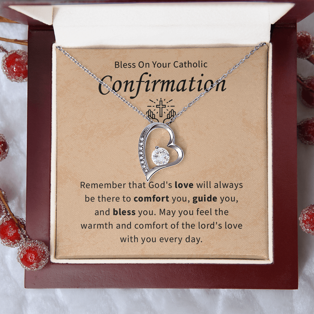 Bless on your catholic confirmation day necklace gift for daughter, granddaughter, goddaughter necklace gift for her.