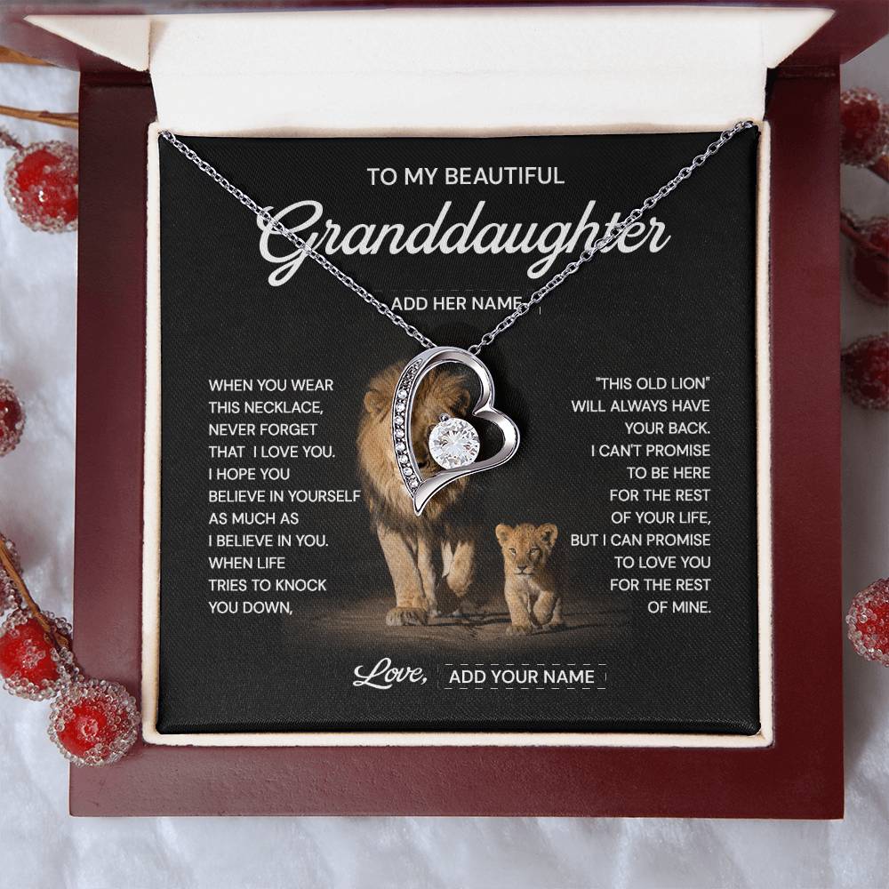(Custom) To my beautiful granddaughter necklace when you were this necklace never forget that i love you.