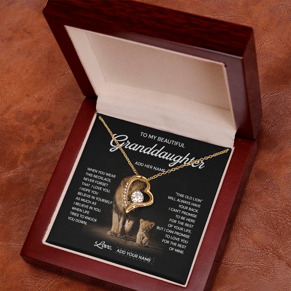 (Custom) To my beautiful granddaughter necklace when you were this necklace never forget that i love you.