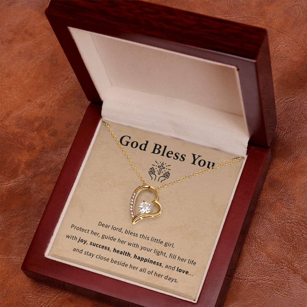 God bless you necklace gift for daughter, granddaughter, goddaughter beautiful necklace with meaningful message card and box