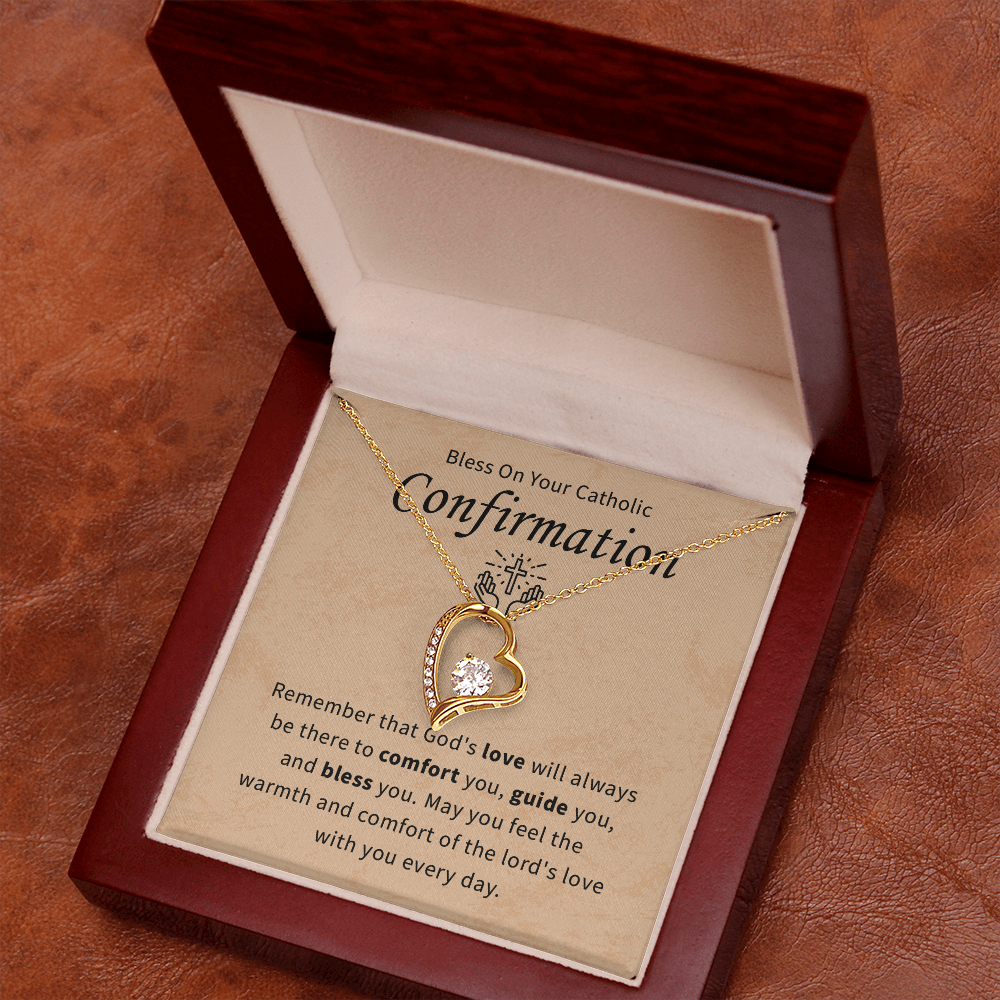 Bless on your catholic confirmation day necklace gift for daughter, granddaughter, goddaughter necklace gift for her.