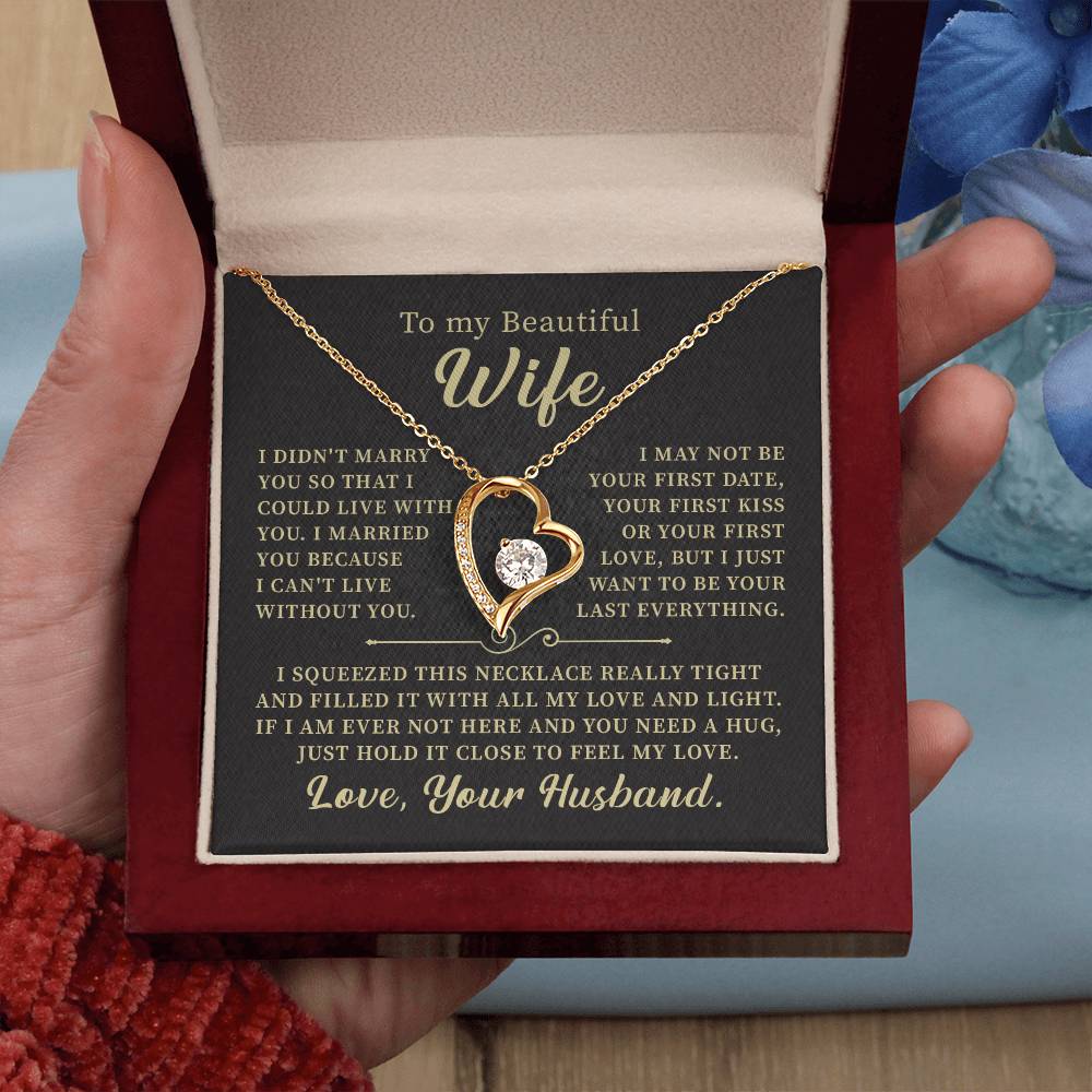 To my beautiful wife necklace i didn't marry you so that i could live with you. v6