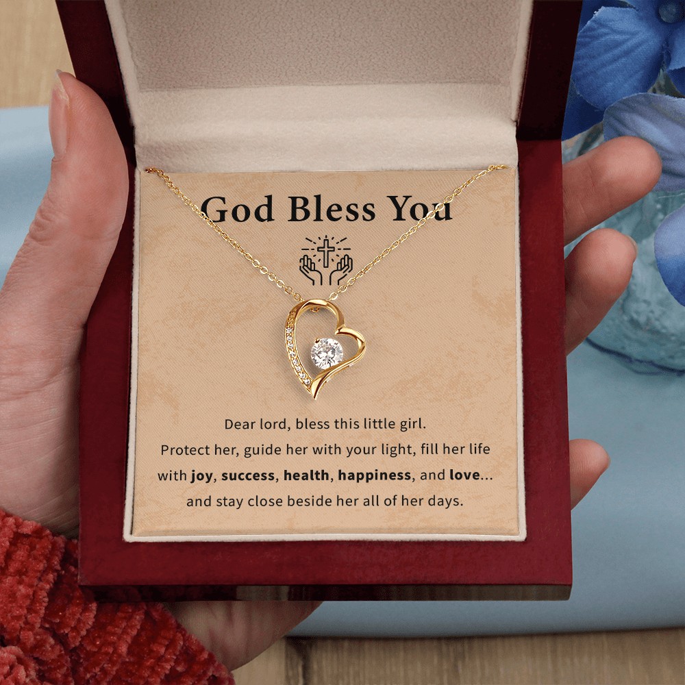 God bless you necklace gift for daughter, granddaughter, goddaughter beautiful necklace with meaningful message card and box