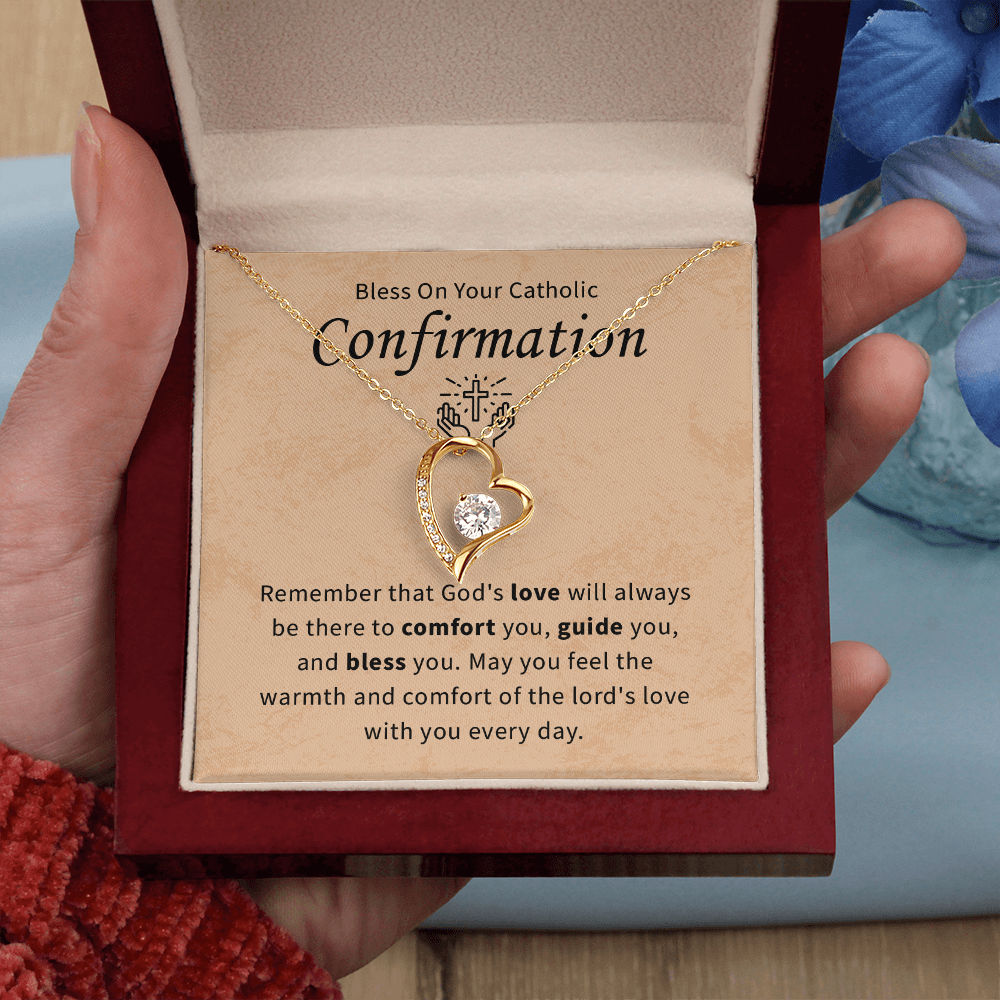 Bless on your catholic confirmation day necklace gift for daughter, granddaughter, goddaughter necklace gift for her.