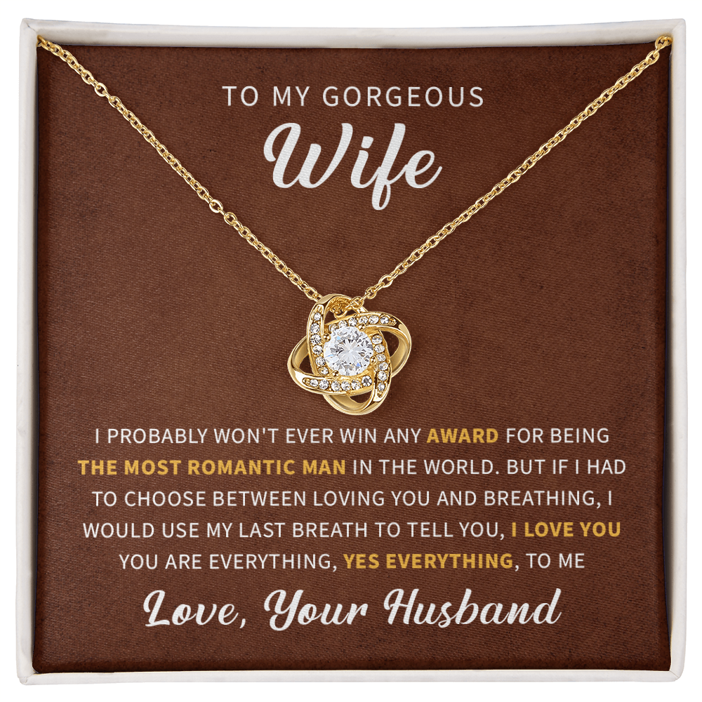 To my gorgeous wife necklace gift, women birthday necklace anniversary necklace gift from husband.