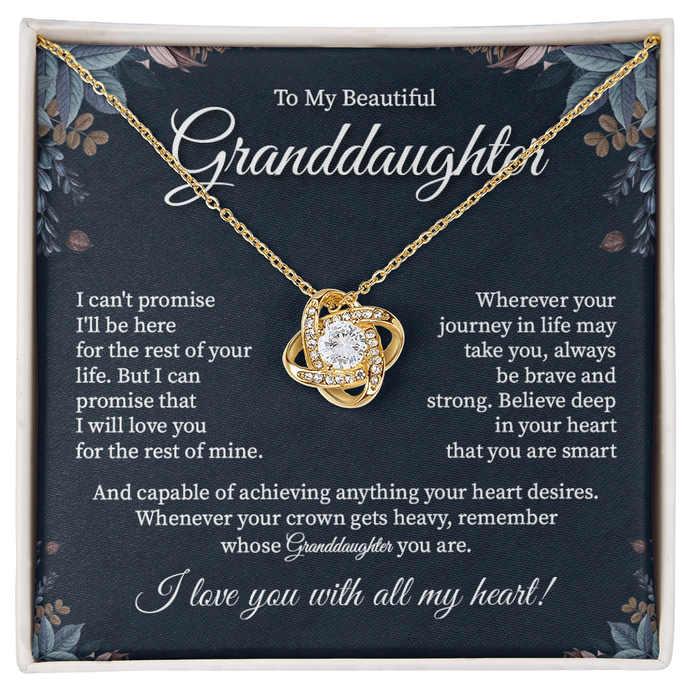 To my beautiful granddaughter necklace gift.