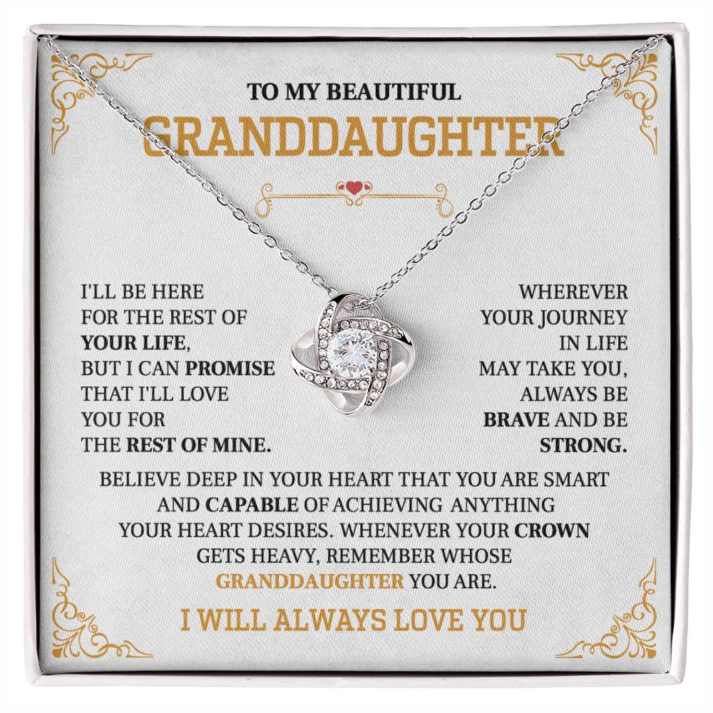 To my beautiful granddaughter necklace i can't promise i'll be here for the rest of your life.V2