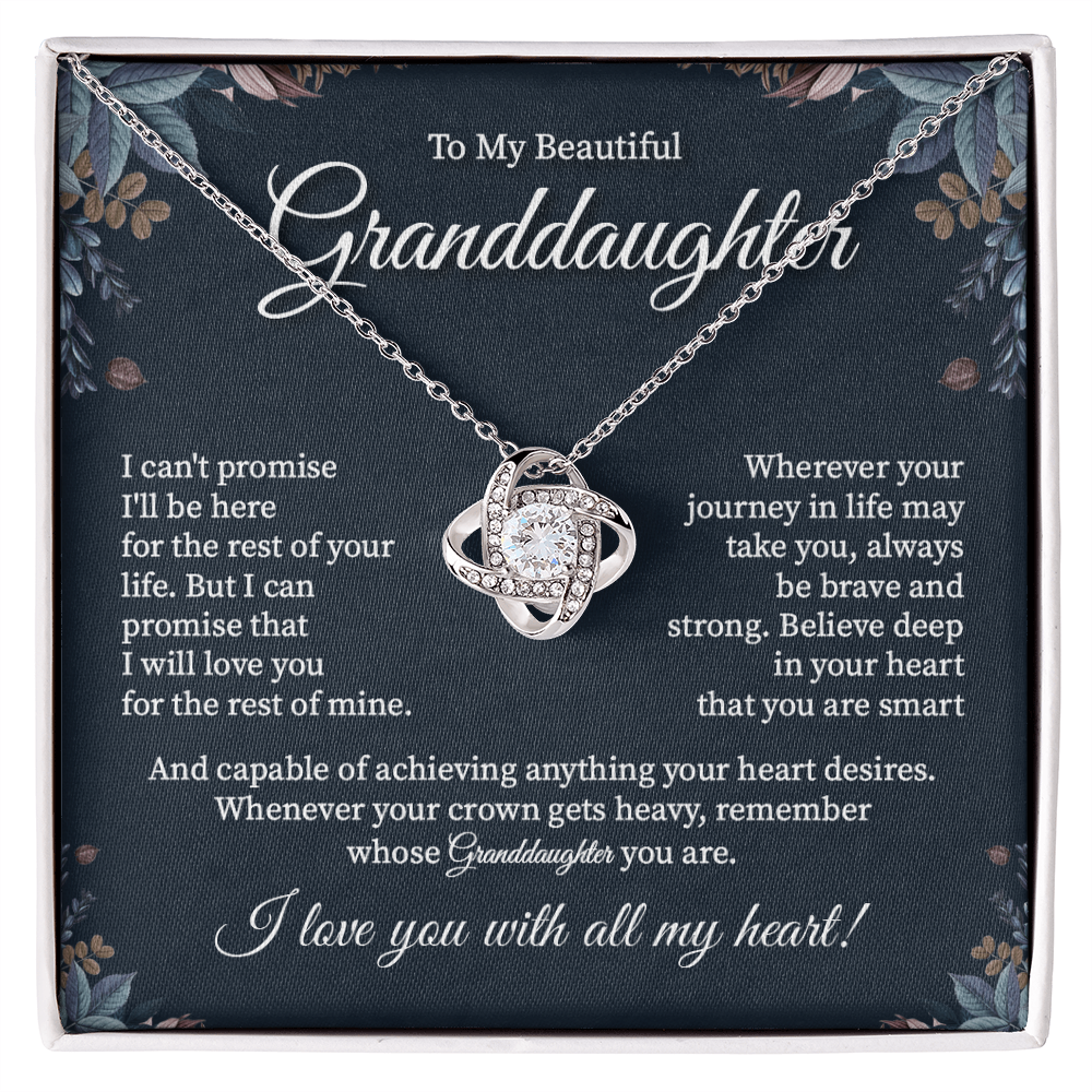 To my beautiful granddaughter necklace gift.