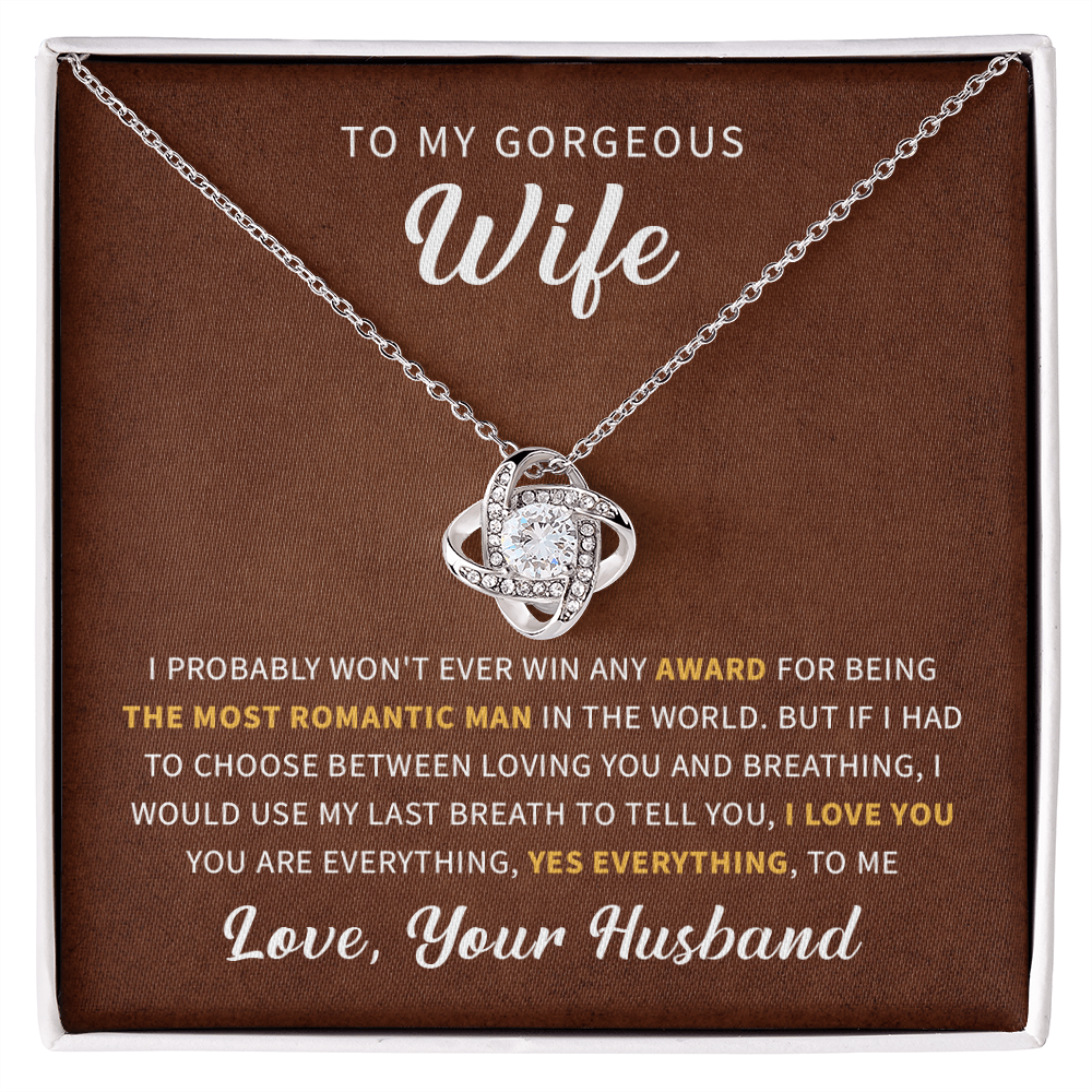 To my gorgeous wife necklace gift, women birthday necklace anniversary necklace gift from husband.