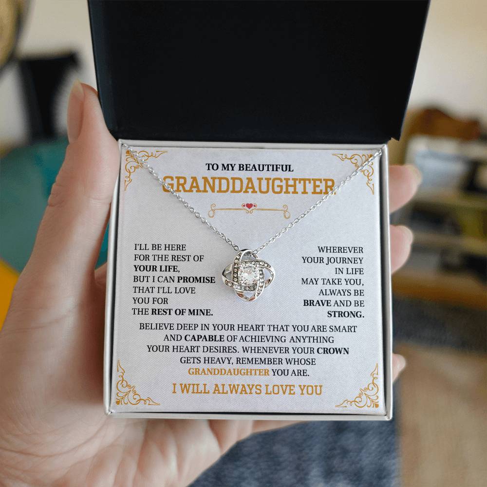 To my beautiful granddaughter necklace i can't promise i'll be here for the rest of your life.V2