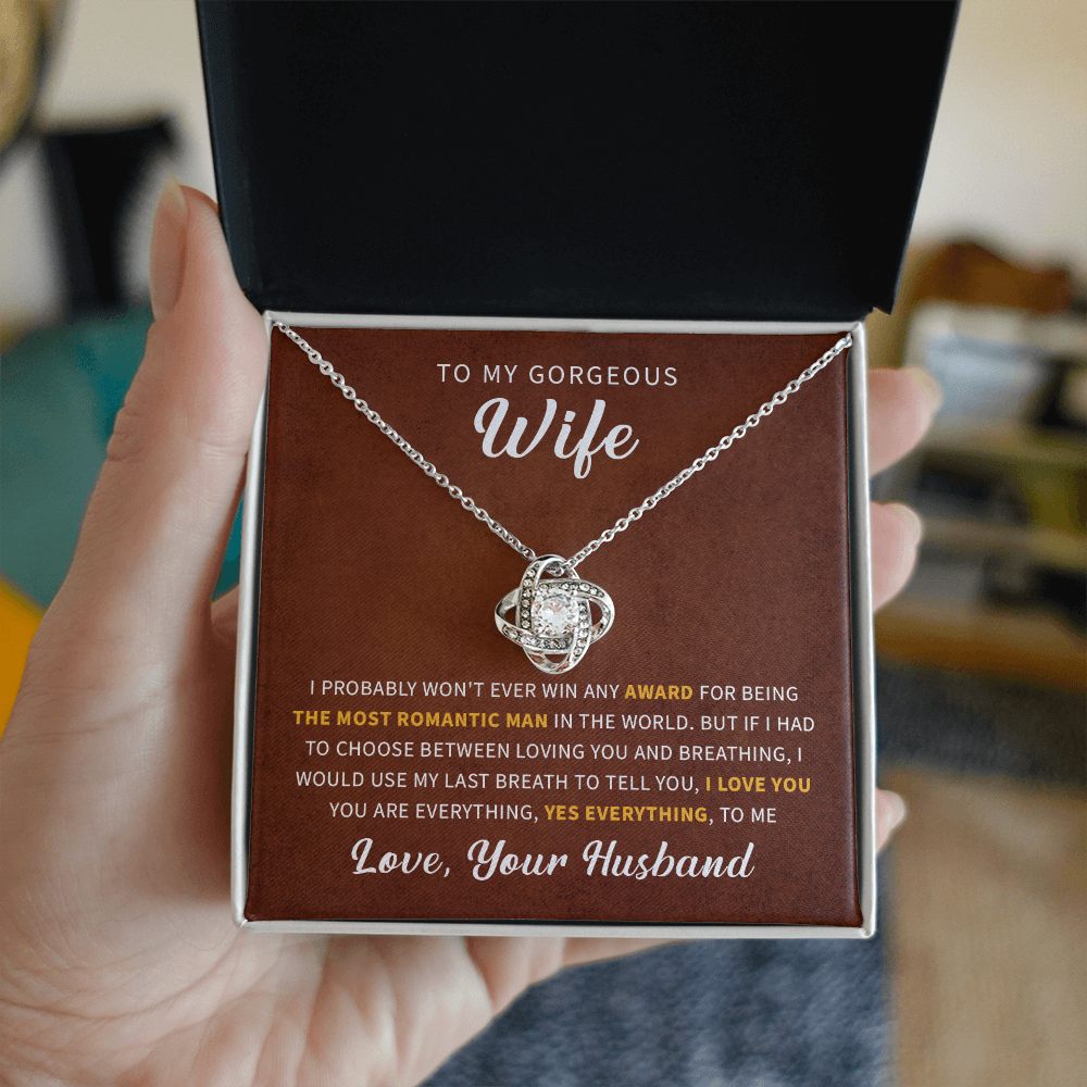 To my gorgeous wife necklace gift, women birthday necklace anniversary necklace gift from husband.