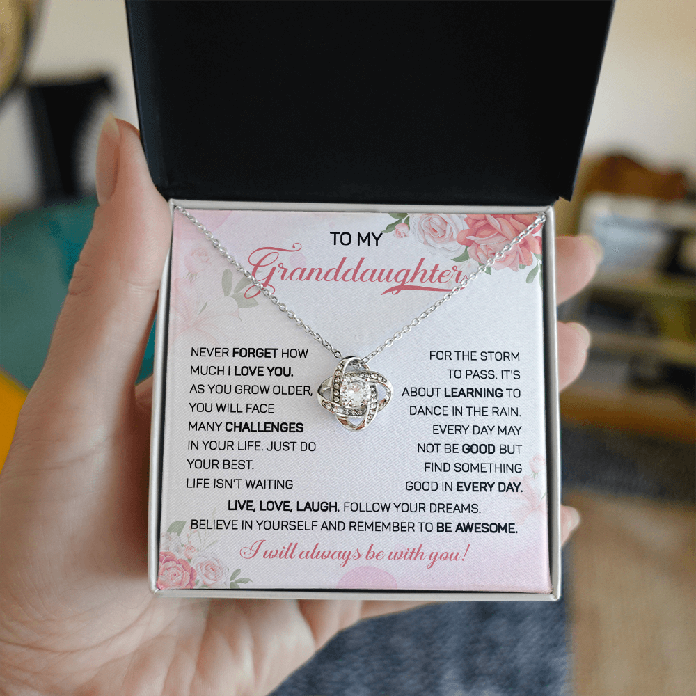 To my granddaughter necklace gift never forget how much i love you.