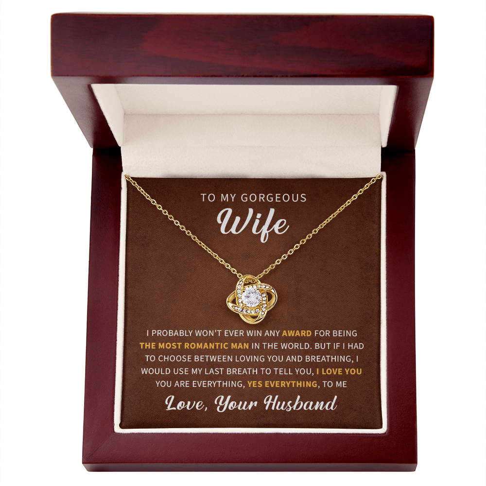 To my gorgeous wife necklace gift, women birthday necklace anniversary necklace gift from husband.