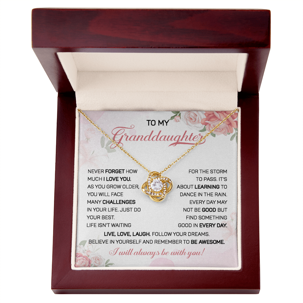 To my granddaughter necklace gift never forget how much i love you.
