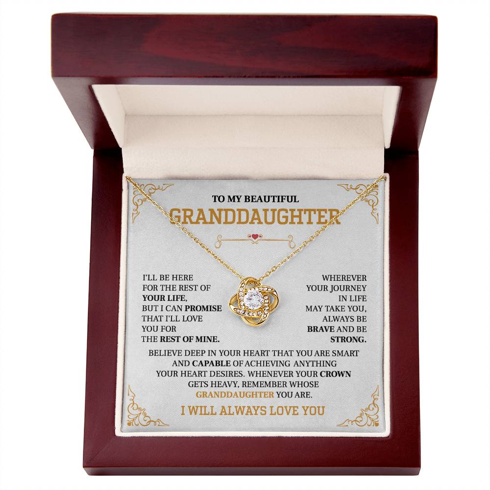 To my beautiful granddaughter necklace i can't promise i'll be here for the rest of your life.V2