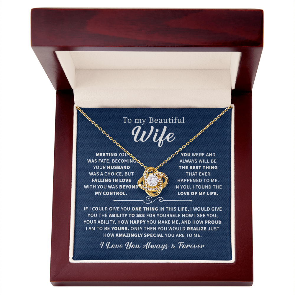 To my beautiful wife necklace jewelry gift from husband, I love you always and forever your.