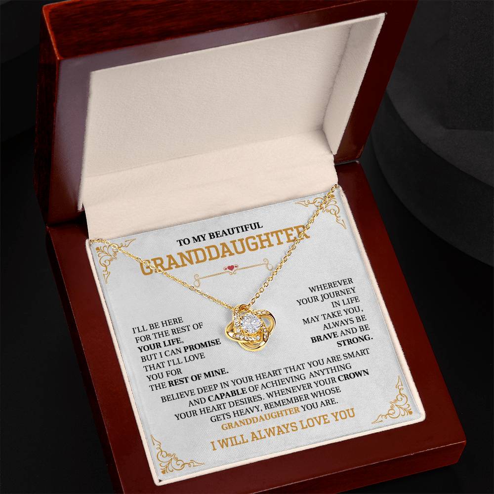 To my beautiful granddaughter necklace i can't promise i'll be here for the rest of your life.V2