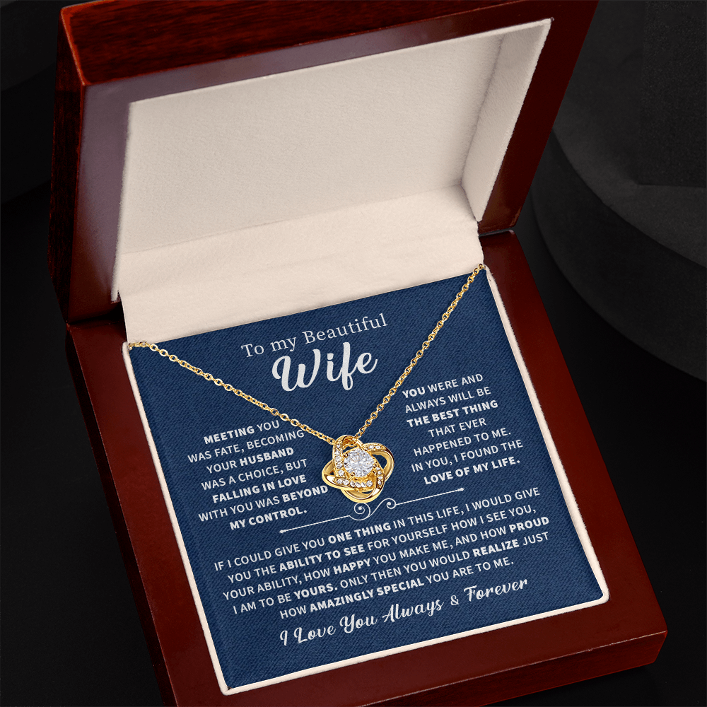To my beautiful wife necklace jewelry gift from husband, I love you always and forever your.