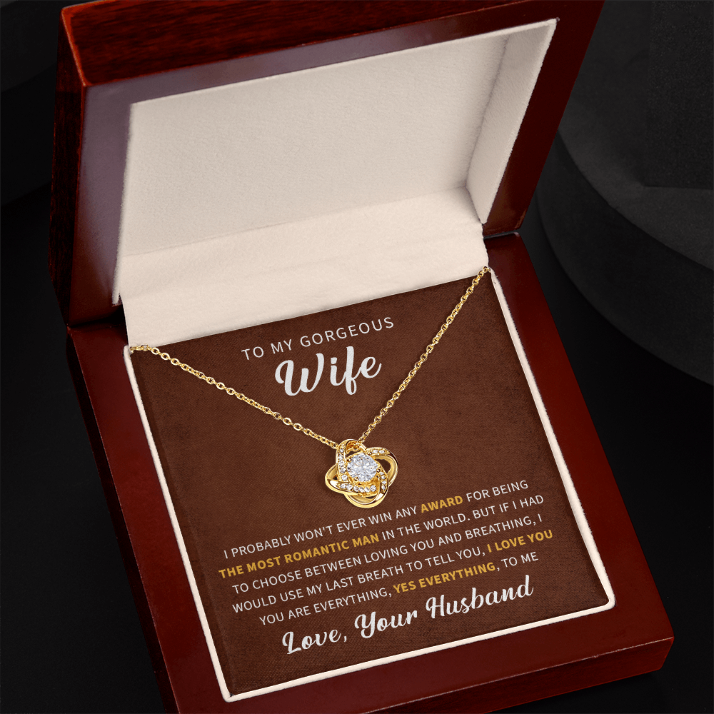To my gorgeous wife necklace gift, women birthday necklace anniversary necklace gift from husband.