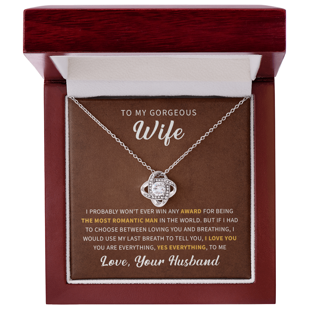 To my gorgeous wife necklace gift, women birthday necklace anniversary necklace gift from husband.