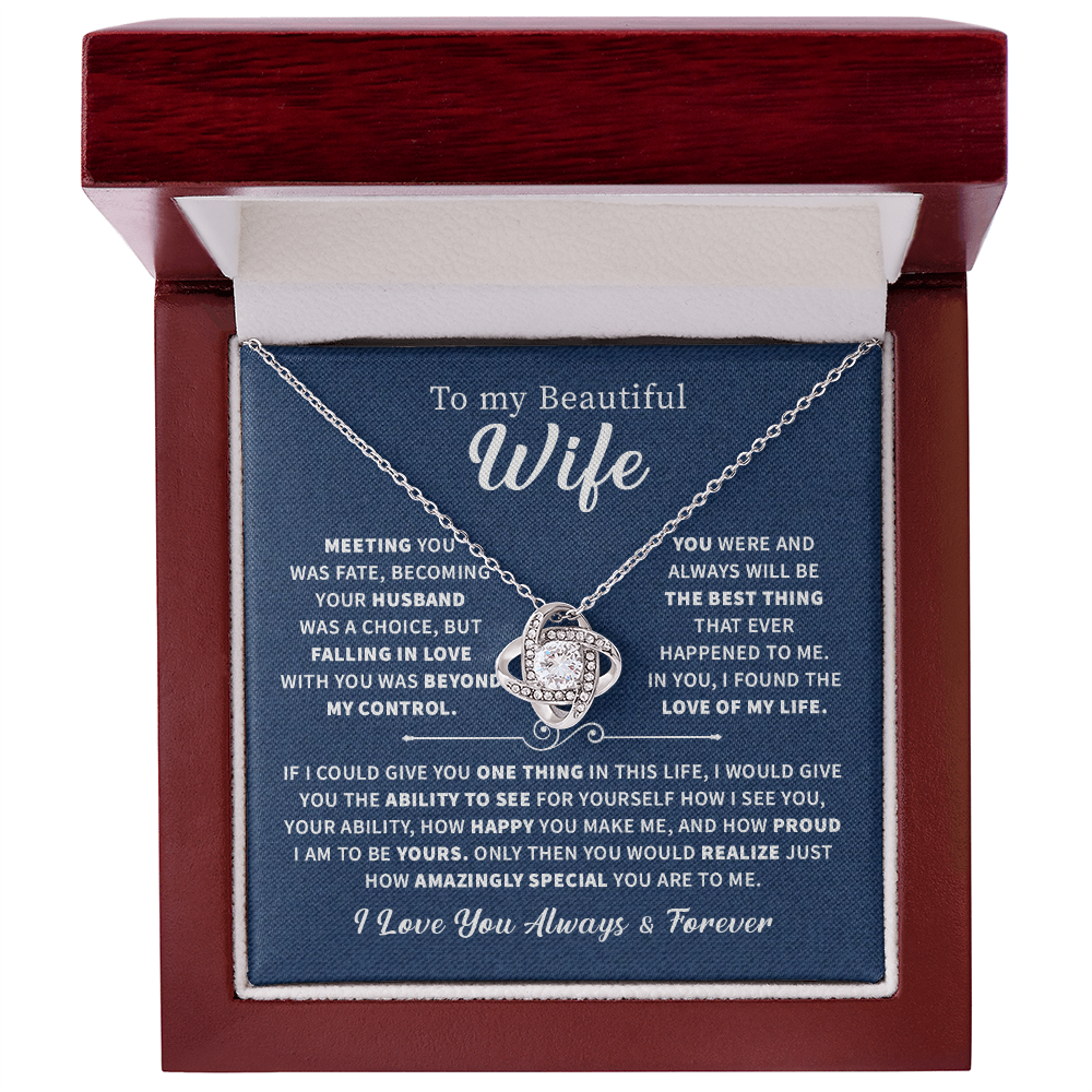 To my beautiful wife necklace jewelry gift from husband, I love you always and forever your.