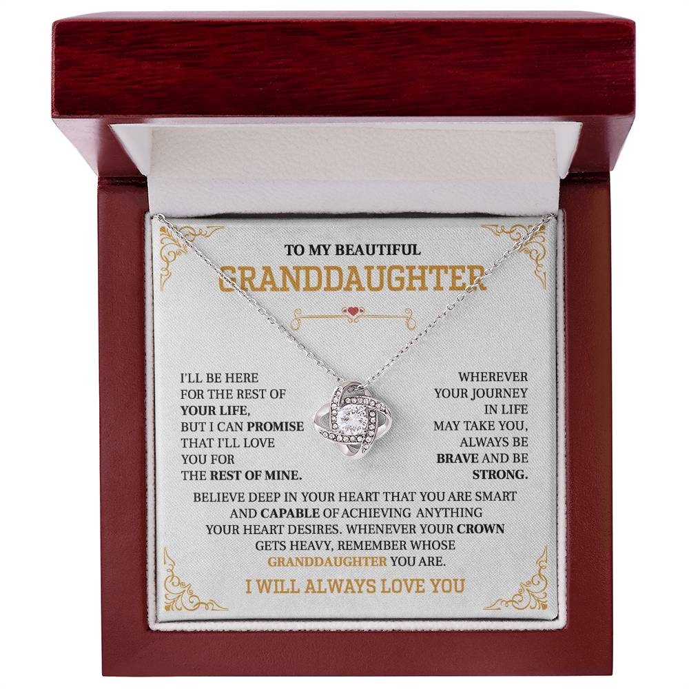 To my beautiful granddaughter necklace i can't promise i'll be here for the rest of your life.V2