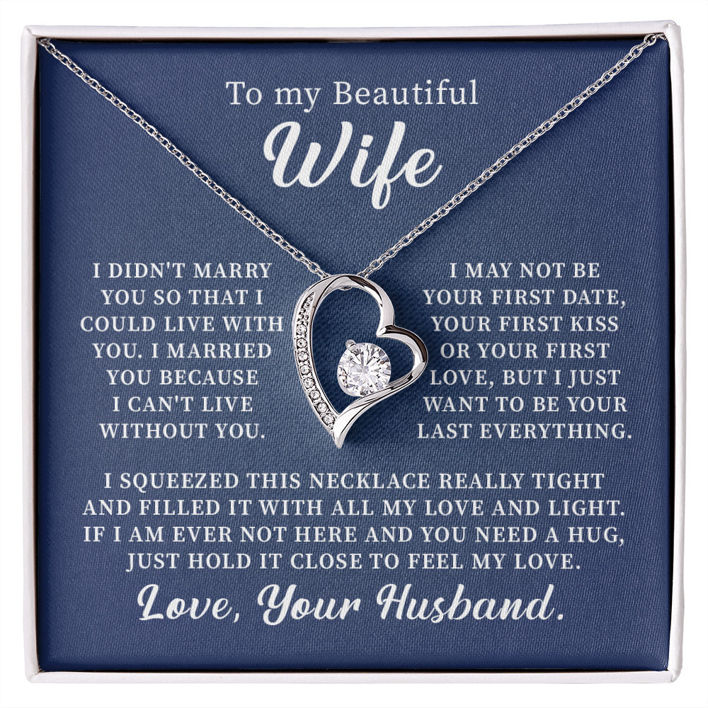 To my beautiful wife necklace i didn't marry you so that i could live with you. v3
