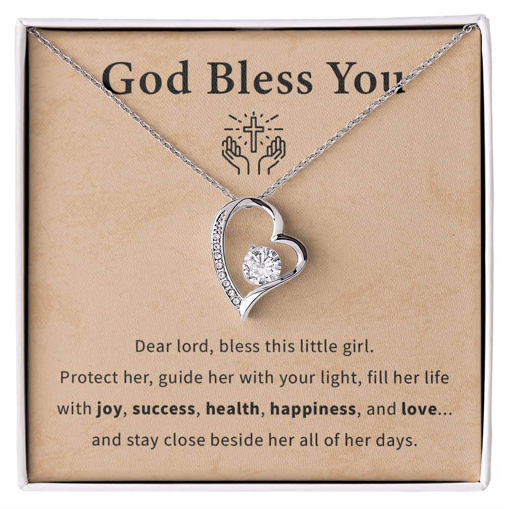 God bless you necklace gift for daughter, granddaughter, goddaughter beautiful necklace with meaningful message card and box