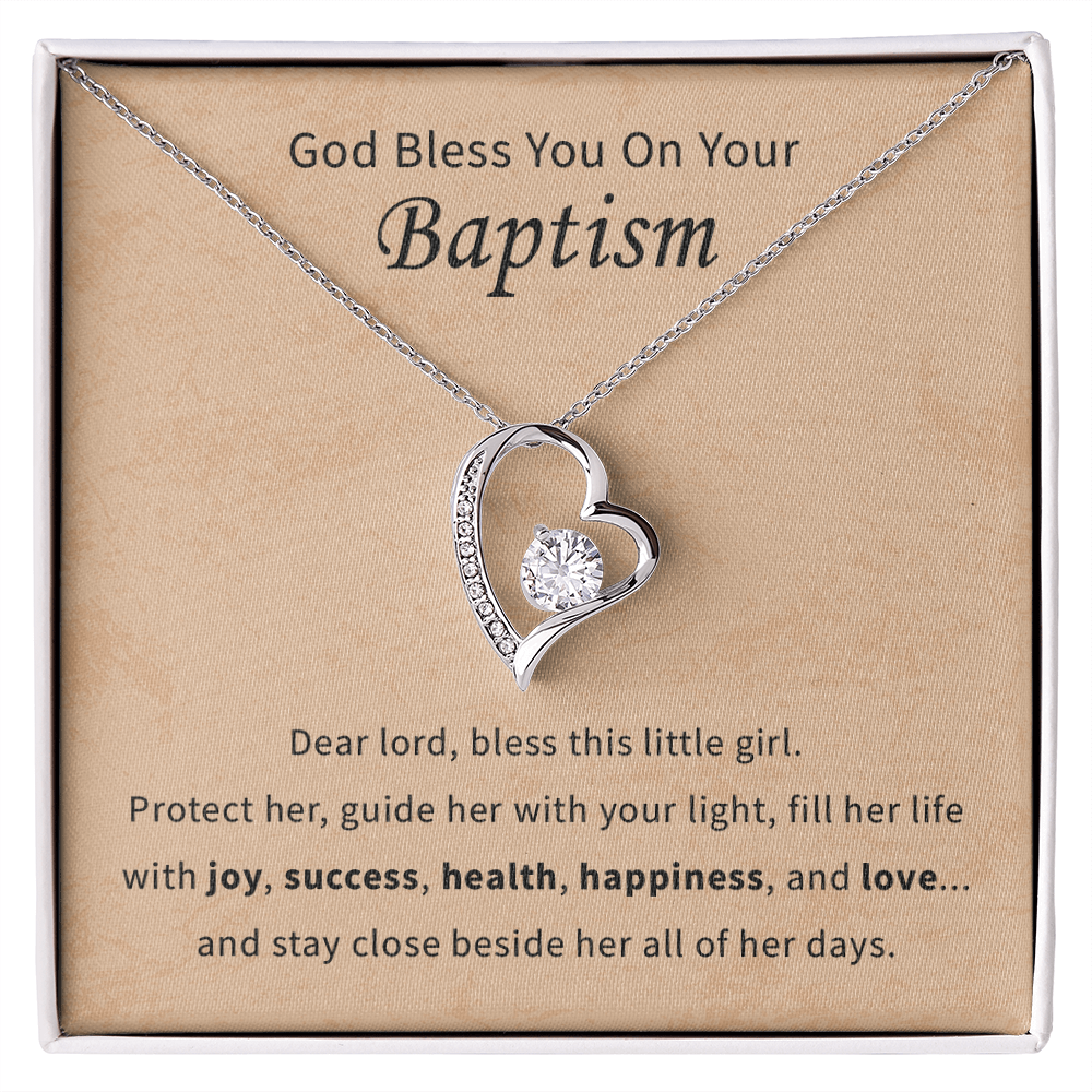 God bless you on your baptism daughter, granddaughter, goddaughter necklace gift