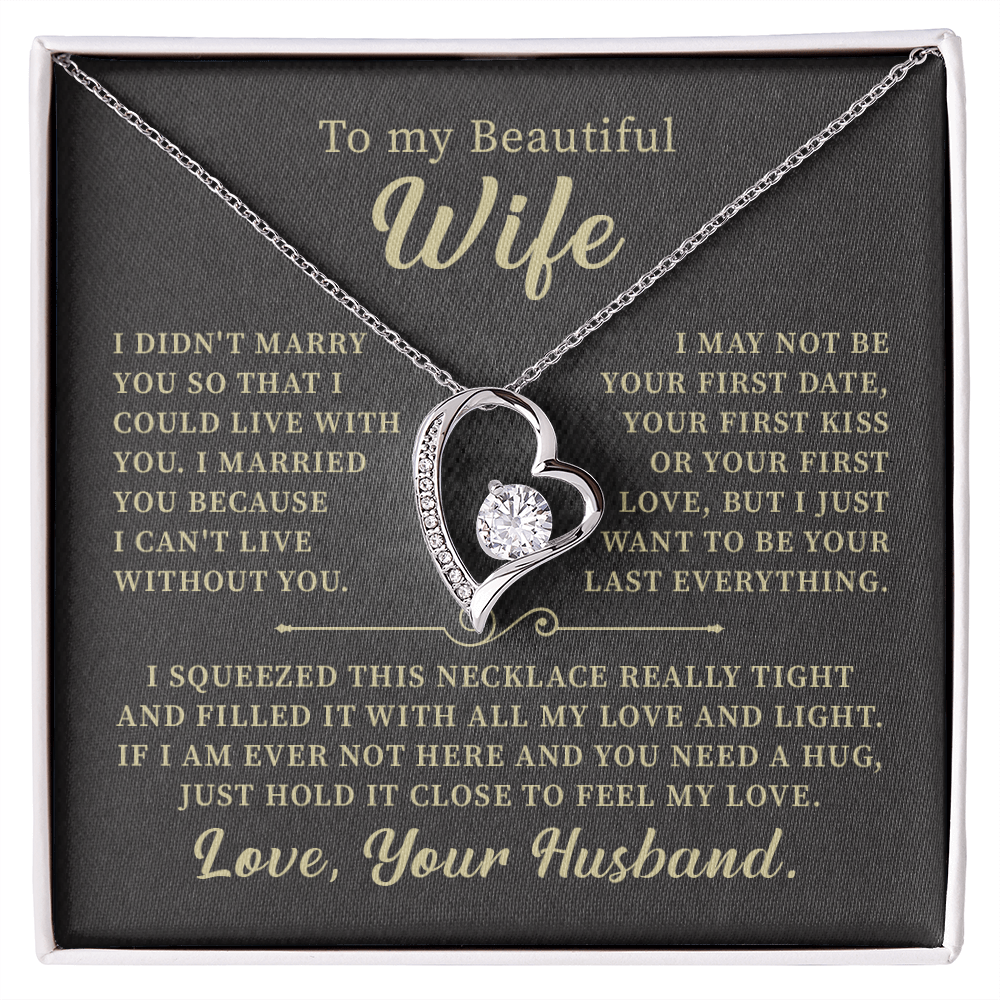 To my beautiful wife necklace i didn't marry you so that i could live with you. v6