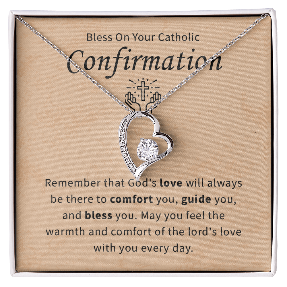 Bless on your catholic confirmation day necklace gift for daughter, granddaughter, goddaughter necklace gift for her.