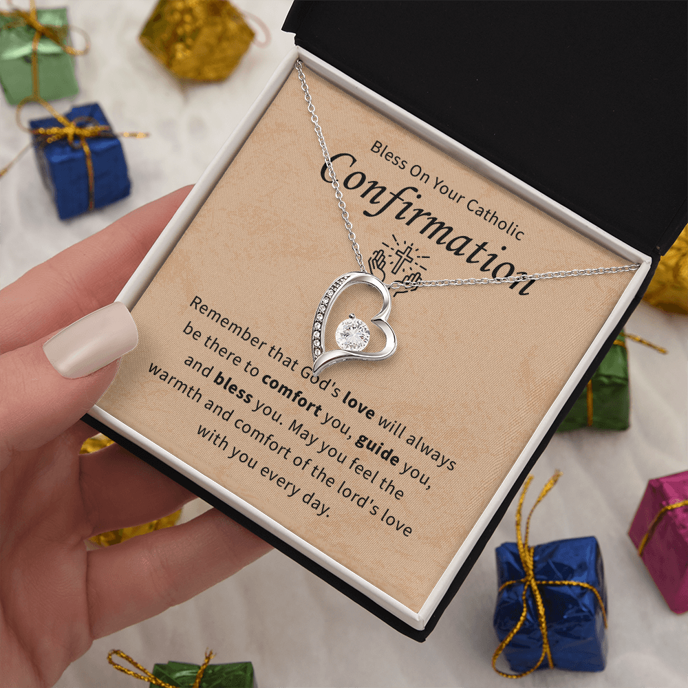 Bless on your catholic confirmation day necklace gift for daughter, granddaughter, goddaughter necklace gift for her.