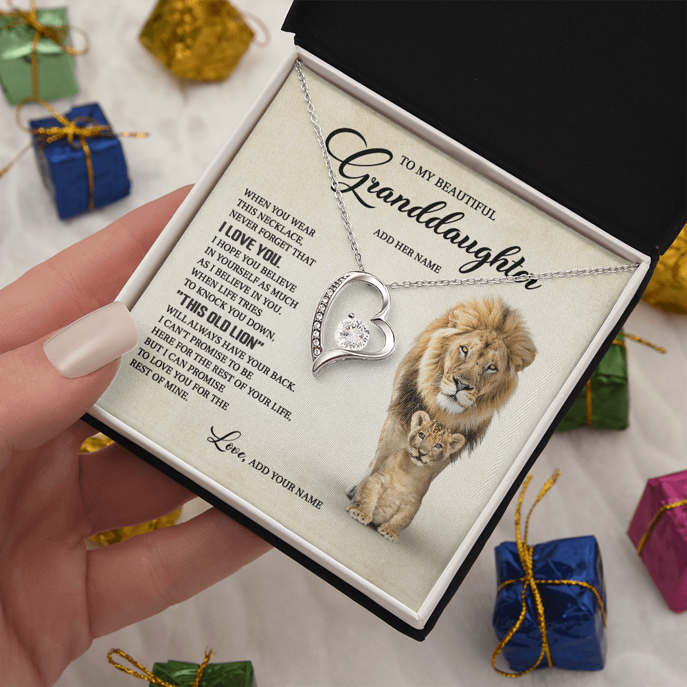 (Custom) To my beautiful granddaughter when you were this necklace never forget that i love you.