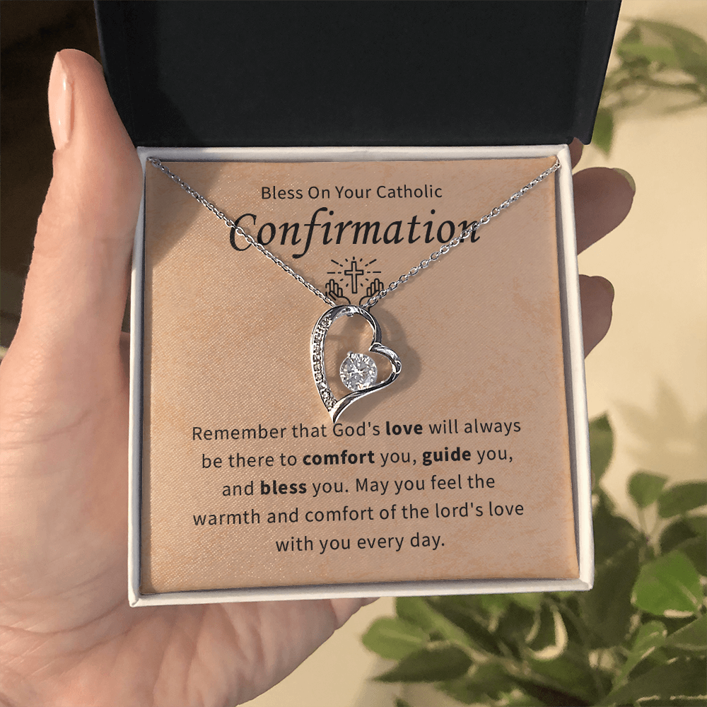 Bless on your catholic confirmation day necklace gift for daughter, granddaughter, goddaughter necklace gift for her.