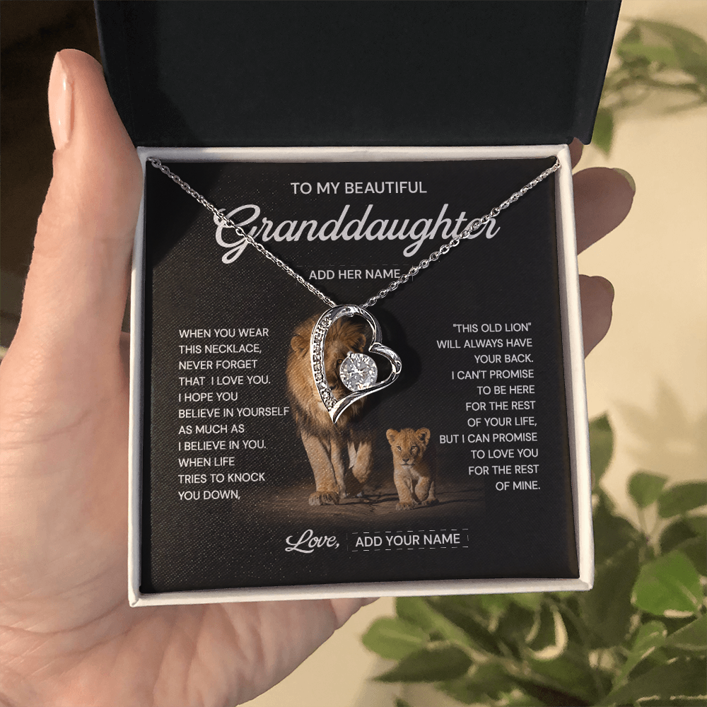 (Custom) To my beautiful granddaughter necklace when you were this necklace never forget that i love you.