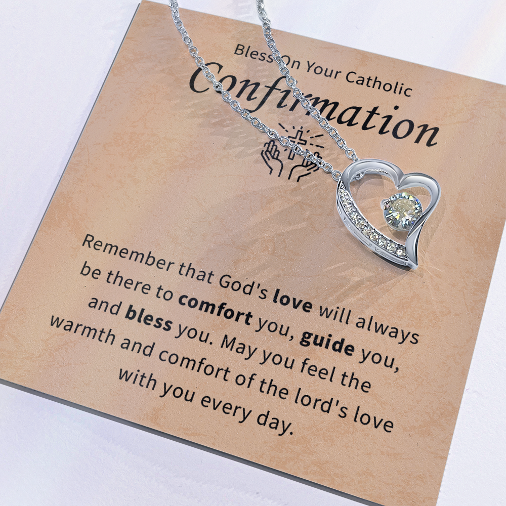 Bless on your catholic confirmation day necklace gift for daughter, granddaughter, goddaughter necklace gift for her.