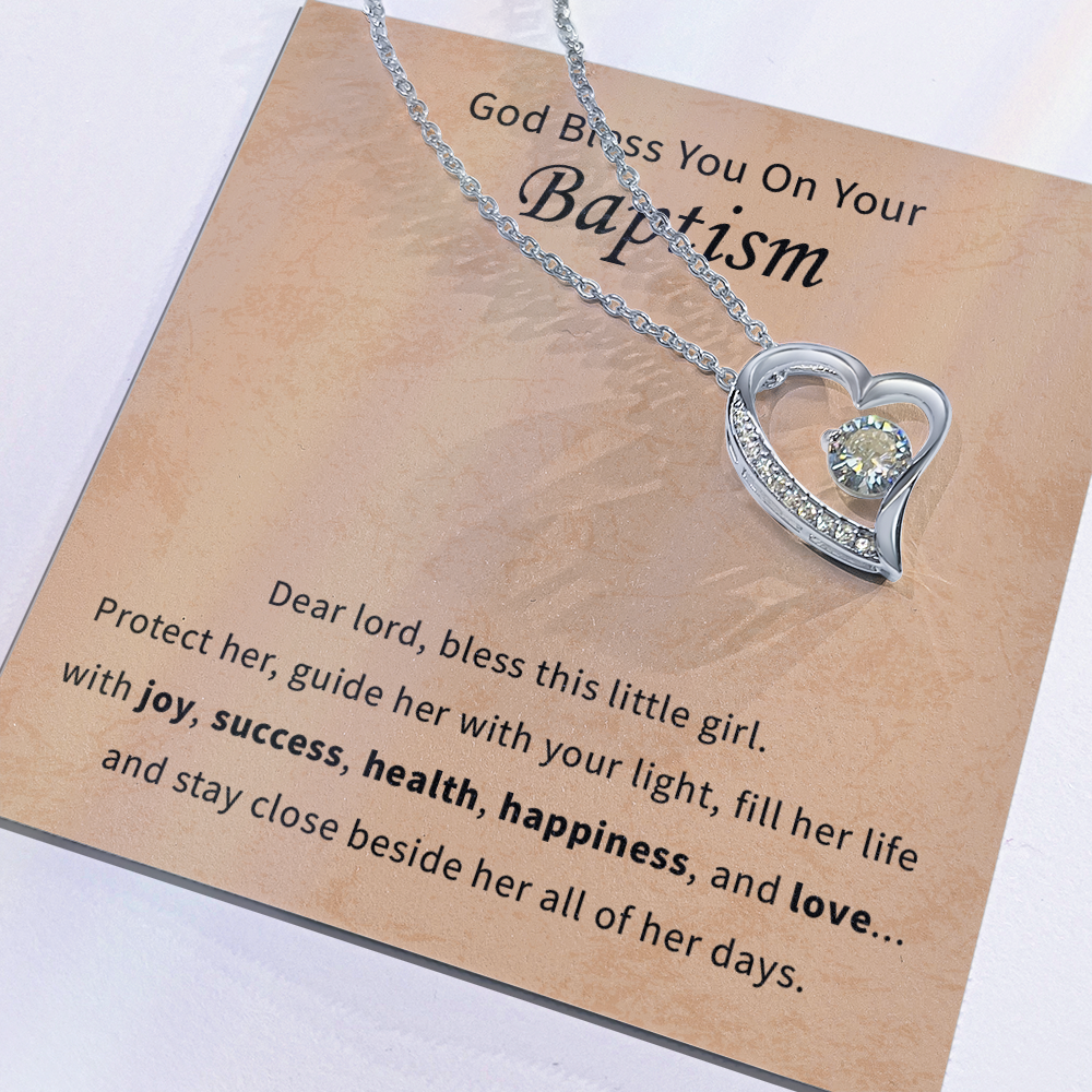 God bless you on your baptism daughter, granddaughter, goddaughter necklace gift