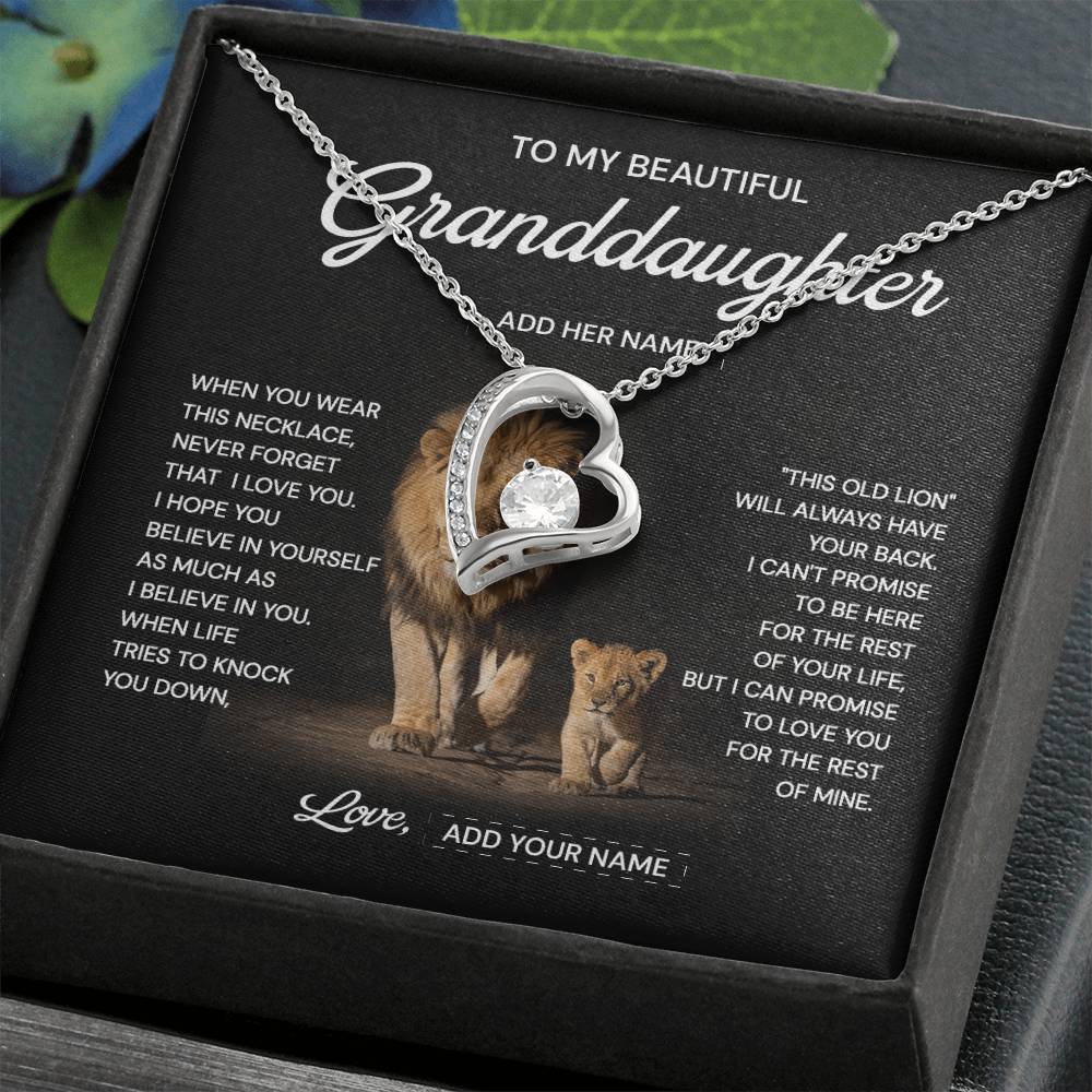 (Custom) To my beautiful granddaughter necklace when you were this necklace never forget that i love you.