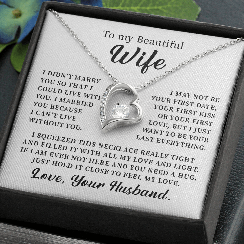 To my beautiful wife necklace i didn't marry you so that i could live with you. v4