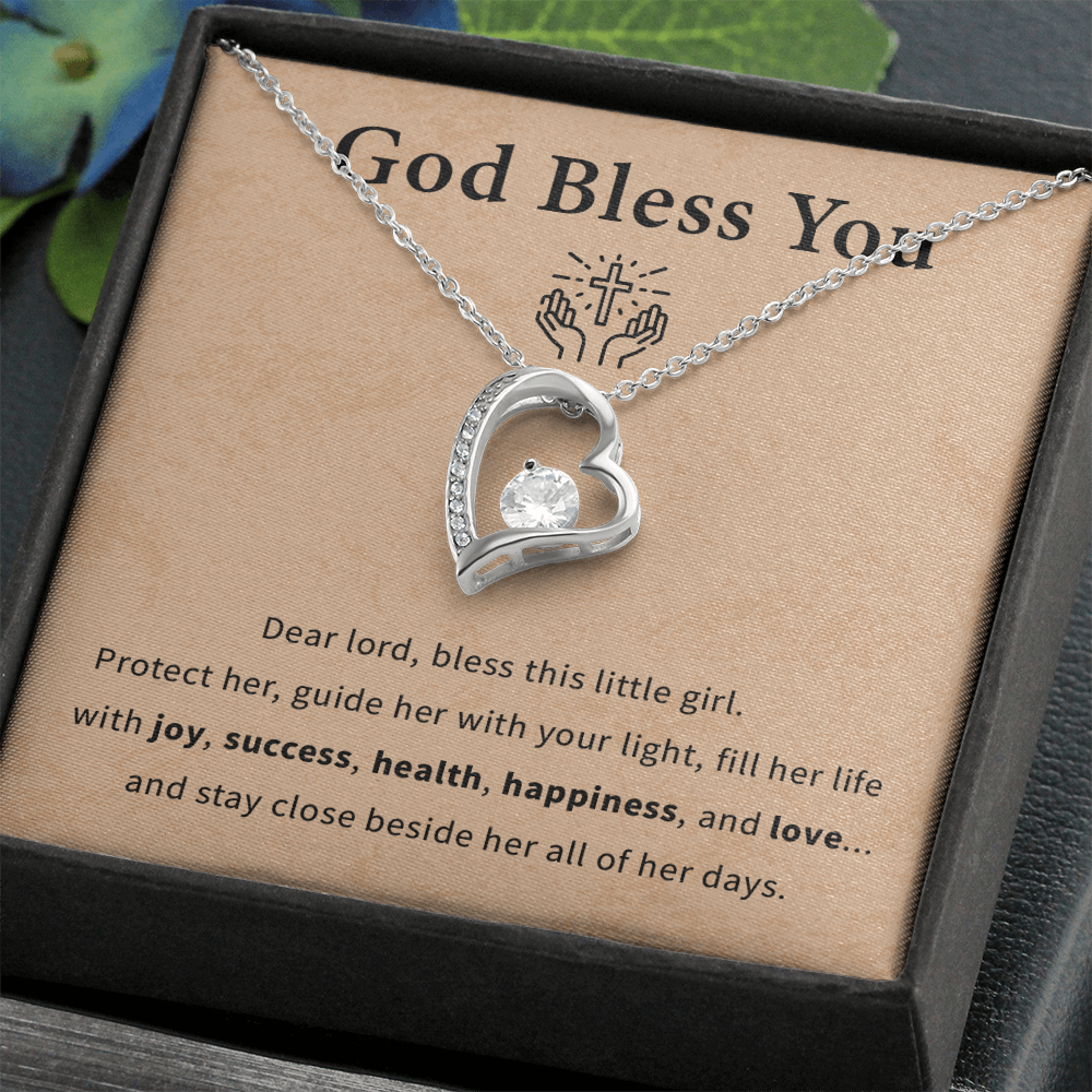 God bless you necklace gift for daughter, granddaughter, goddaughter beautiful necklace with meaningful message card and box