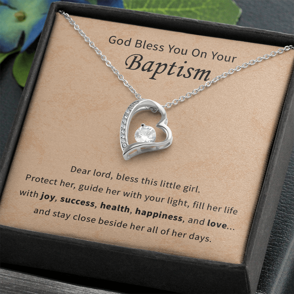 God bless you on your baptism daughter, granddaughter, goddaughter necklace gift