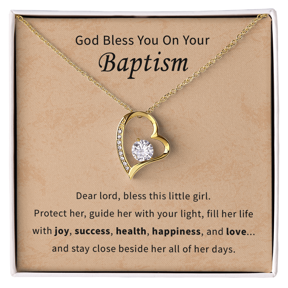 God bless you on your baptism daughter, granddaughter, goddaughter necklace gift