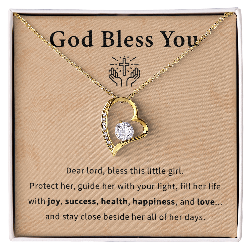 God bless you necklace gift for daughter, granddaughter, goddaughter beautiful necklace with meaningful message card and box