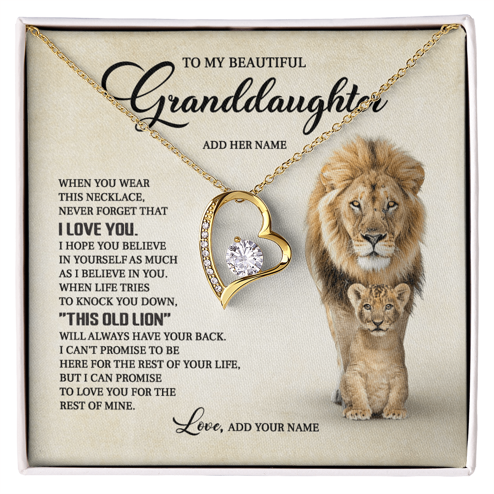 (Custom) To my beautiful granddaughter when you were this necklace never forget that i love you.