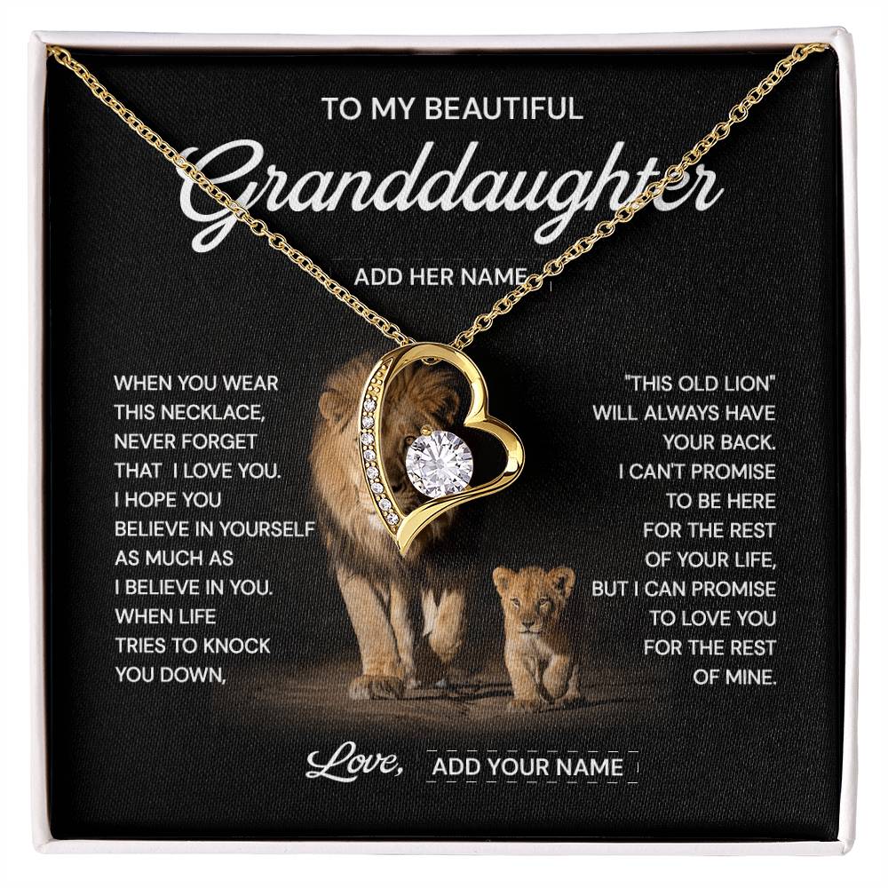 (Custom) To my beautiful granddaughter necklace when you were this necklace never forget that i love you.